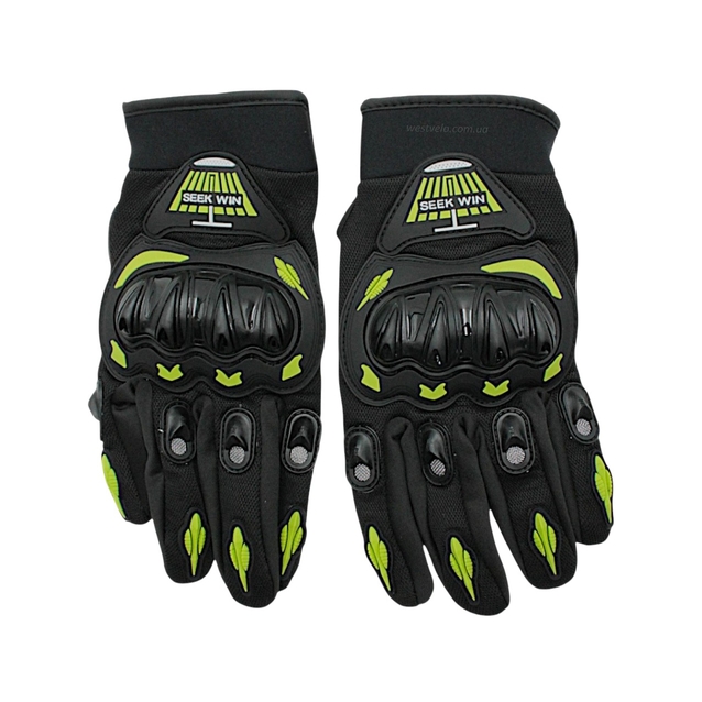 Мото рукавиці (XL) "MP-2" SEK WIN, чорно-салатові фото westvelo.com
