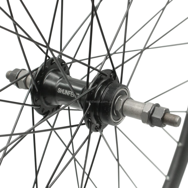 Колесо 28-29 зад, обід 2-ний чорний, втулка AL на промах чорна, чорна спиця (Gravity) фото westvelo.com