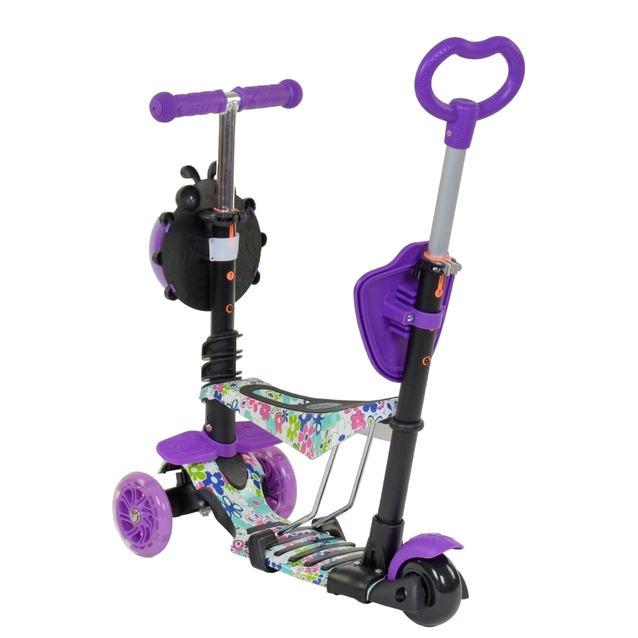 Самокат 5в1 Best Scooter 68995, колеса PU 120х90mm зі світлом, фіолетовий
