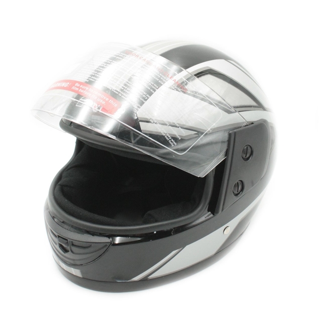 Мото шолом, закритий (S 55-56) F2 чорно-сірий матовий, (825-3) фото westvelo.com