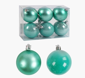 Новорічні прикраси .6 шт, кульки, D = 6 см, в слюді (C 67255)
