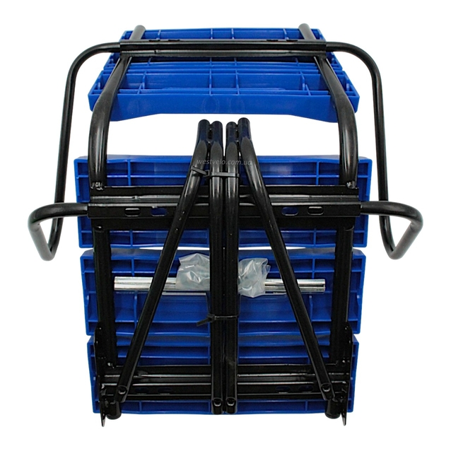 Крісло дитяче метал. на зад. багажник, "Лавочка" посилене, синє фото westvelo.com