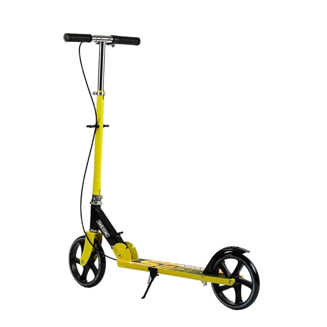 Самокат дитячий 2-х колісний, PU Skyper «NEON» N-81483 жовтий, Ø200mm, ST, ручне гальмо фото westvelo.com