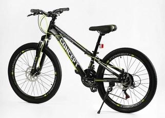Велосипед 24 AL Corso «CONCEPT» CP-24784 алюміній 11", (к-т SHIMANO) чорний