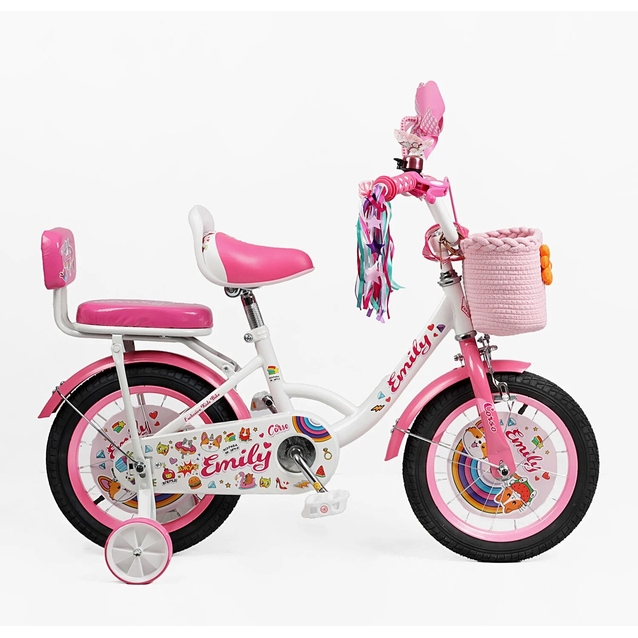 Дитячий велосипед 14 ST Corso «EMILY» ML-13065 біло-рожевий фото westvelo.com