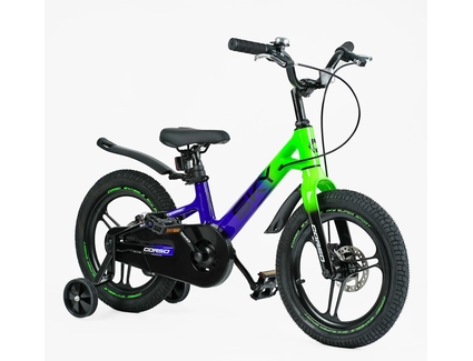 Дитячий велосипед 16 MG Corso «SKY» SK-16365, магнієва рама, синьо-салатовий