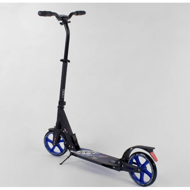 Самокат дитячий 2-х колісний, PU Best Scooter 73193 чорно-синій , Ø200mm, AL, 2 амортизатора фото westvelo.com