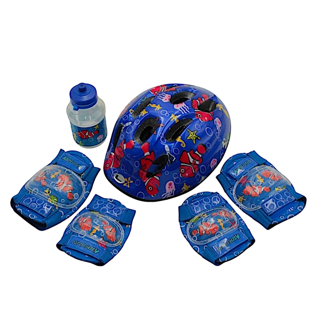 Комплект Longus FUNN 2.0 шолом+захист+фляга+рюкзак, синьо-червоний фото westvelo.com