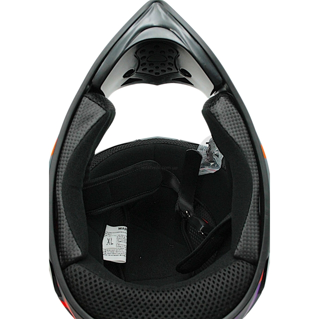 Шолом, закритий крос/ендуро (XL) АТV EDX 026-2 сіро-фіолетово-помаранчевий матовий з дашком + окуляри фото westvelo.com