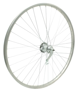 Колесо 26 зад, обід нікель, спиця 2мм, втулка Чехія + к-т