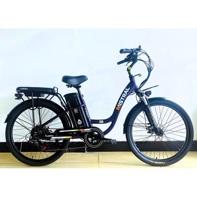 Електровелосипед 26 AL Corso «MISTRAL» MS-26095 алюміній, двигун 600W, акумулятор 48V20Ah, фіолетовий фото westvelo.com