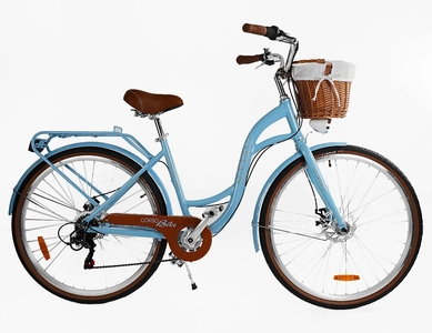 Міський велосипед 28 AL Corso «SONATA» SN-28516 алюміній 18", (к-т SHIMANO) блакитний (+к/к/б)