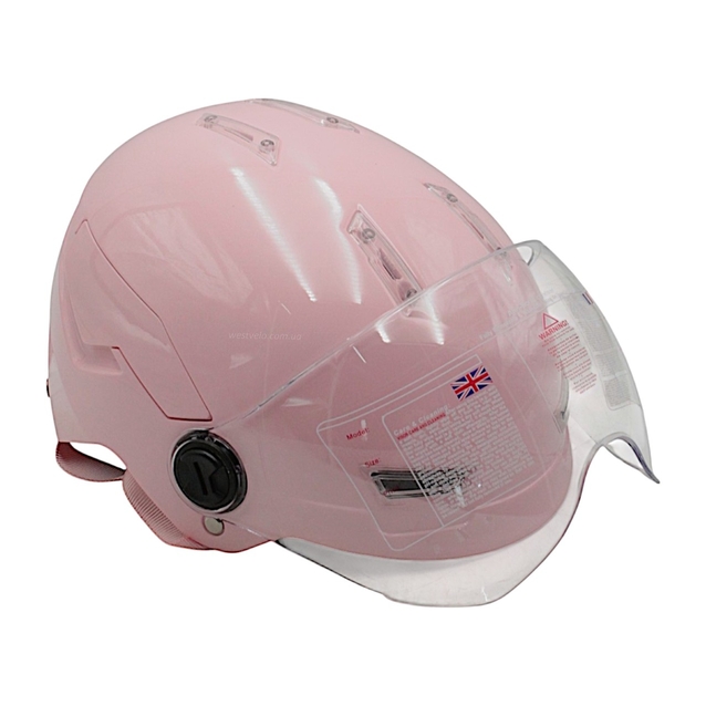Мото шолом, відкритий (M-XL) "DAVID" D316, рожевий, глянцевий (ABS) фото westvelo.com