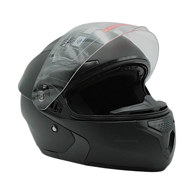 Мото шолом, трансформер (L 59-60) "518" чорний матовий, вмонтовані окуляри фото westvelo.com