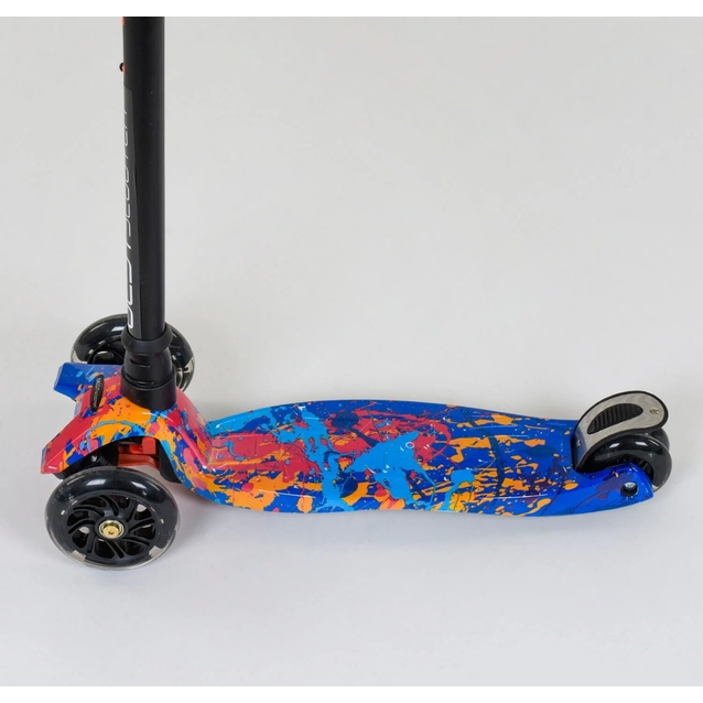 Самокат дитячий 3-х колісний, Best Scooter «MAXI» 25595 / 779-1338 синій, колеса PU Ø120mm/80mm зі світлом, пластмасовий, трубка керма алюмінієва фото westvelo.com