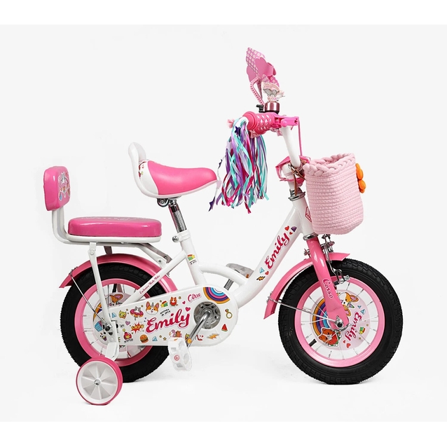 Дитячий велосипед 12 ST Corso «EMILY» ML-10248 біло-рожевий фото westvelo.com