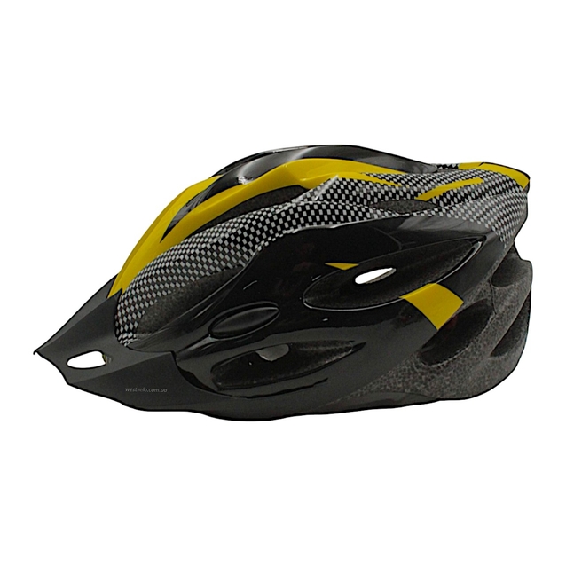 Вело шолом "TK Sport" 073 (56 см) з мигалкою, чорно-жовтий фото westvelo.com