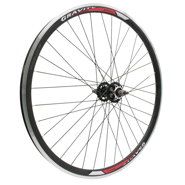 Колесо 27,5 зад, обід 2-ний чорний втулка SHUNFENG, проми, диск 6 болтів, чорна спиця фото westvelo.com