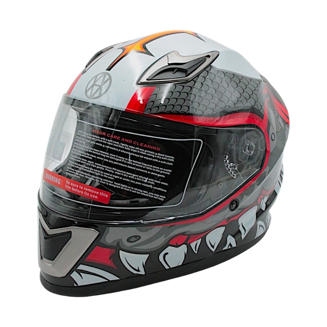 Мото шолом, закритий (L 59-60) VLAND M62-Dino, інтеграл, червоний, глянцевий фото westvelo.com