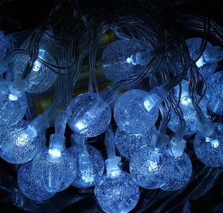 Гірлянда 2.95 м, 20 ліхтариків, «Снігові кульки» на батарейках, жовте світло, 2 режими (C 61487)