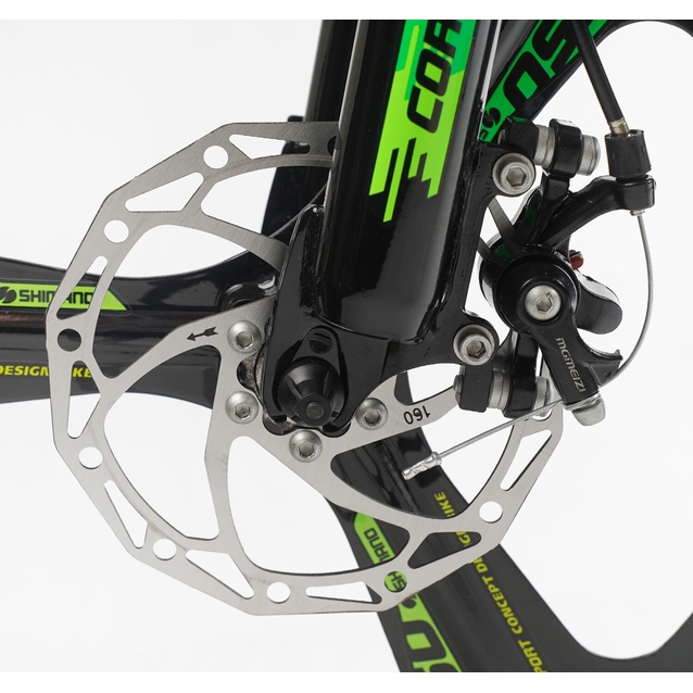 Велосипед 20 AL Corso «EVOLUTION» EV-20438 алюміній 11", (к-т SHIMANO) чорно-салатово-жовтий фото westvelo.com