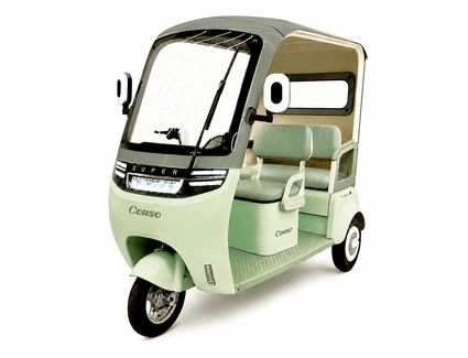 Трицикл з дашком Corso «TWIST» WS-675402, двигун 1500W, акумулятор 72V 30Ah літій-залізо-фосфатний, салатовий, колеса 10"
