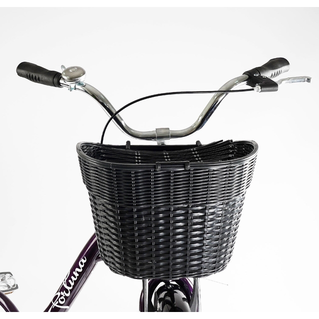 Міський велосипед 28 ST Corso «FORTUNA» FR-28077 сталь 20", темно фіолетовий2) (+к/к/б) кошик чорний фото westvelo.com