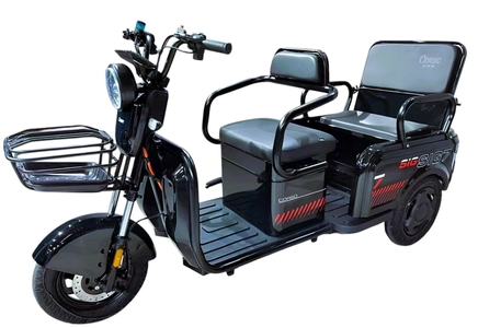 Трицикл Corso «SIG-7» SG-640290, двигун 1200W, акумулятор 72V/23Ah графеновий, чорний + 1 ящик. акум, колеса 10"