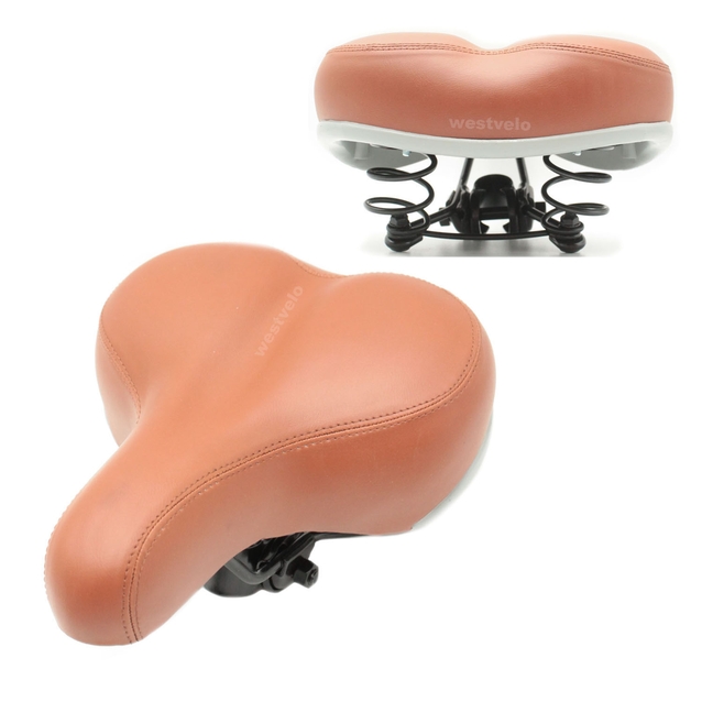 Сідло на пружинах коричневе широке фото westvelo.com