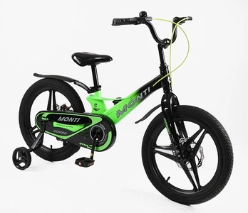 Дитячий велосипед 18 MG Corso «MONTI» MT-18933, магнієва рама, чорно-салатовий