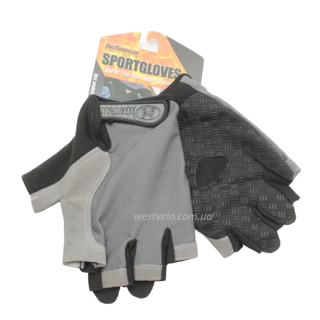 Рукавиці "M" (20-21 см) HUWAI чорно-сірі (370) фото westvelo.com