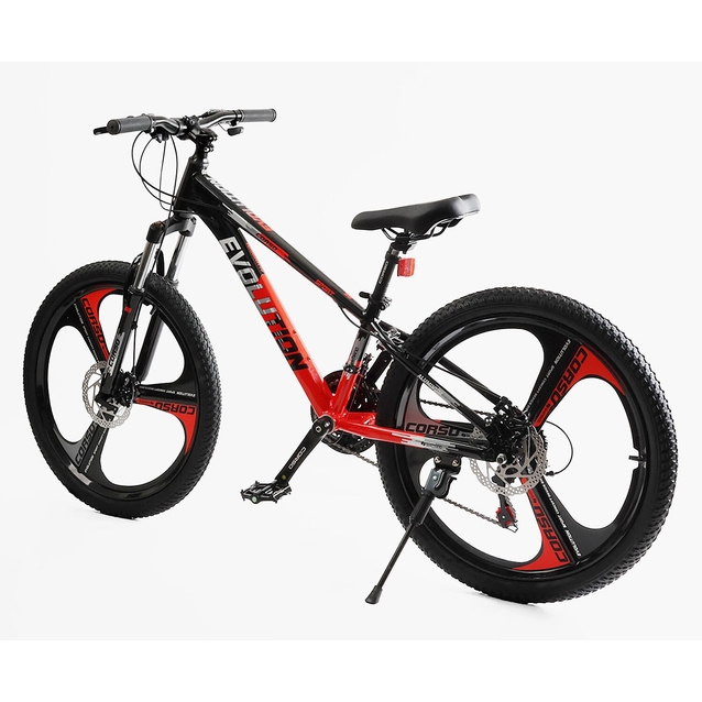 Велосипед 24 AL Corso «EVOLUTION» EV-24314 алюміній 11", (к-т SHIMANO) чорно-червоний фото westvelo.com