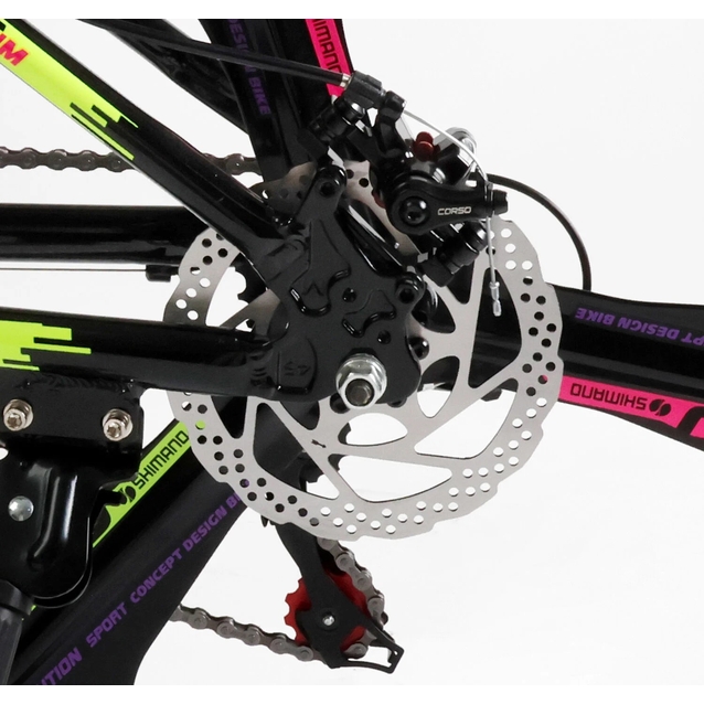 Велосипед 26 AL Corso «EVOLUTION» EV-26790 алюміній 13", (к-т SHIMANO) чорно-фіолетово-рожевий фото westvelo.com