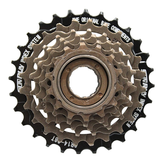 Зірка задня різьбова 6-рик SUNRUN M628 чорно-коричнева (14-28T) фото westvelo.com