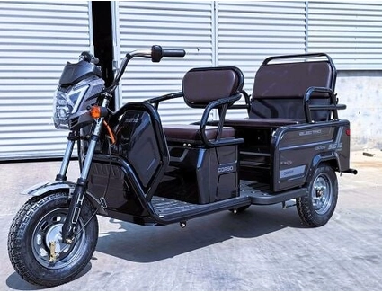 Трицикл Corso «SIG 12» S-730698, двигун 1500W, акумулятор 72V 30Ah літій-залізно-фосфатний, темно сірий, колеса 12"
