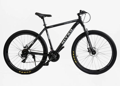 Велосипед 29 ST Corso «NEW-NITRO» NT-92300 сталь 21", (к-т SUNRUN) чорно-сірий