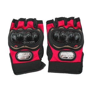 Мото рукавиці (M) "PRO BIKER" (MCS‑04) чорно-червоні (з відкритими пальцями )