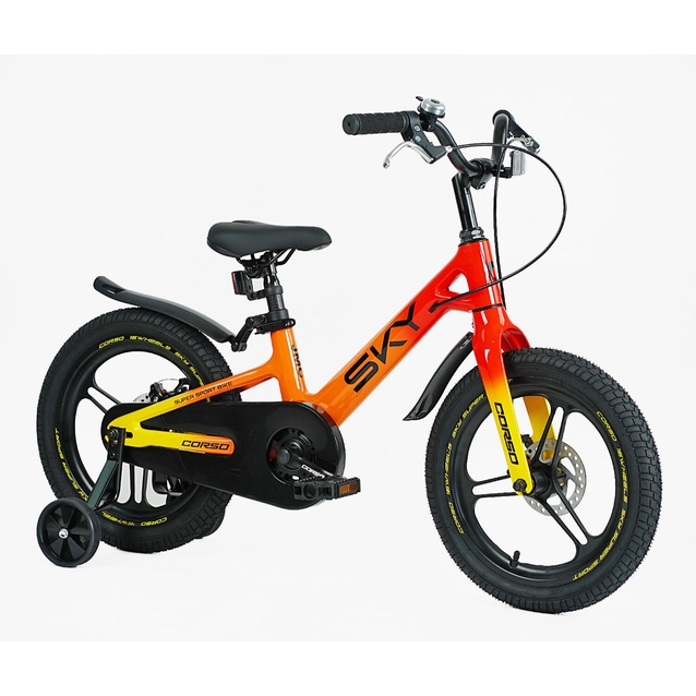 Дитячий велосипед 16 Corso «SKY» SK-16920, МАГНІЄВА рама, помаранчево-червоний