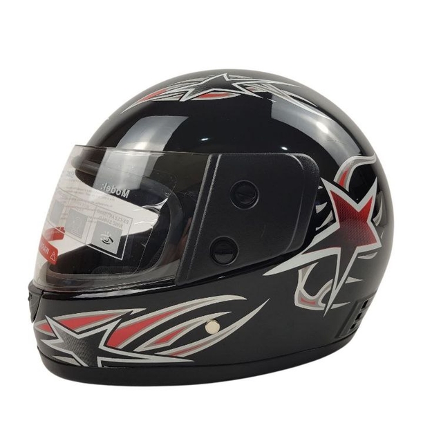 Мото шолом, закритий (L 59-60) BLD, чорний (зірка), глянець (825) фото westvelo.com