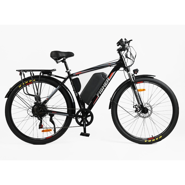 Електровелосипед 29 ST Corso «FISHER» FH-86477 сталь 21, двигун 600W, акумулятор 48V 20Ah літієвий (к-т SHIMANO) чорно-червоний фото westvelo.com