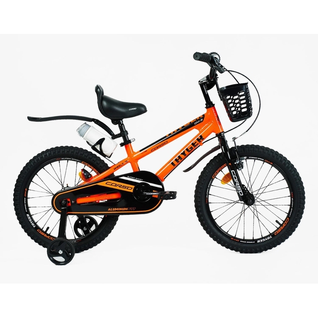 Дитячий велосипед 18 AL Corso «TAYGER» TG-11360 алюмінієва рама помаранчевий фото westvelo.com