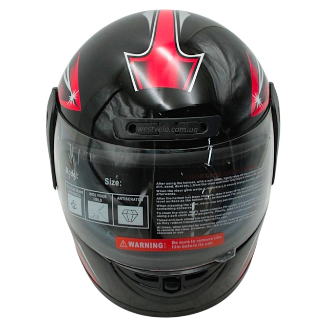 Мото шолом, закритий (L) AWN Helmet "109" чорний глянцевий фото westvelo.com