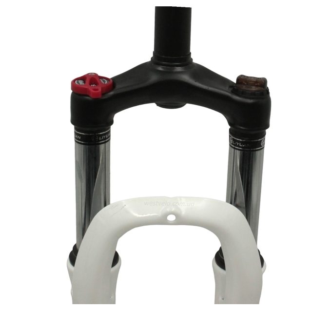 Вилка 26 аморт. безрізьб. Ø28.6mm, disk. шток L-200mm. AVANTI, біла (локаут) фото westvelo.com