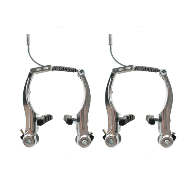 Гальма V-brake (перед + зад) алюміній нікель фото westvelo.com