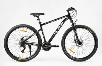 Велосипед 29 ST Corso «ALPHA» LF-29477 сталь 19", (к-т SHIMANO) чорний