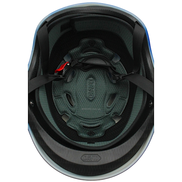 Мото шолом, відкритий "DAVID" S307, синій глянцевий тоноване скло, регулятор розміру з білим катафотом (ABS) фото westvelo.com