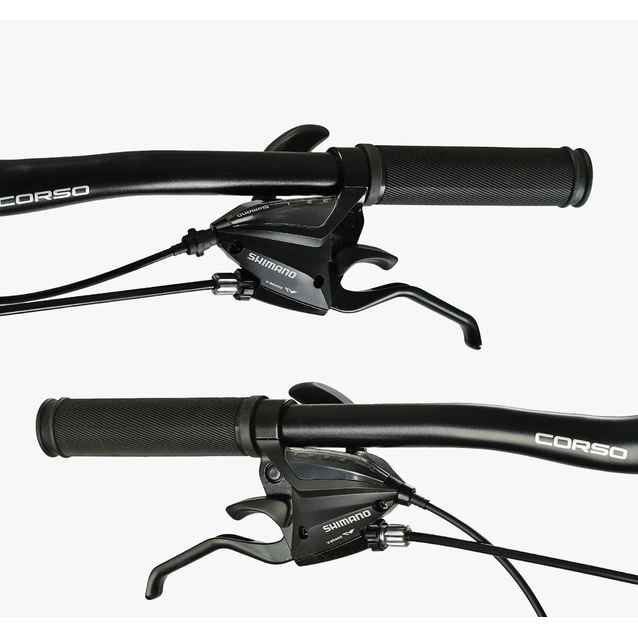 Велосипед 29 ST Corso «ALPHA» LF-29360 сталь 19", (к-т SHIMANO) графіт (сіро-блакитний)