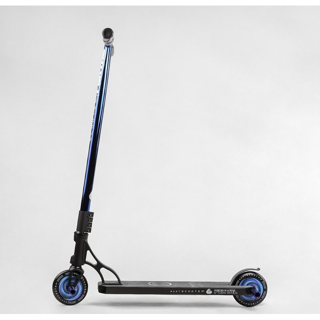 Самокат трюковий Best Scooter «PORTAL» PL-71744 синій, HIC-система, пеги, AL диск та дека, колеса PU Ø120mm, ширина керма - 58 см фото westvelo.com