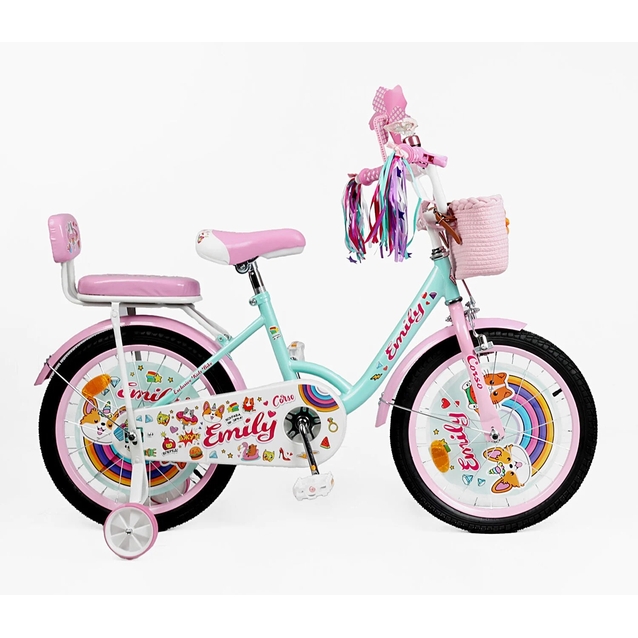 Дитячий велосипед 18 ST Corso «EMILY» ML-40215 бірюзово-рожевий фото westvelo.com