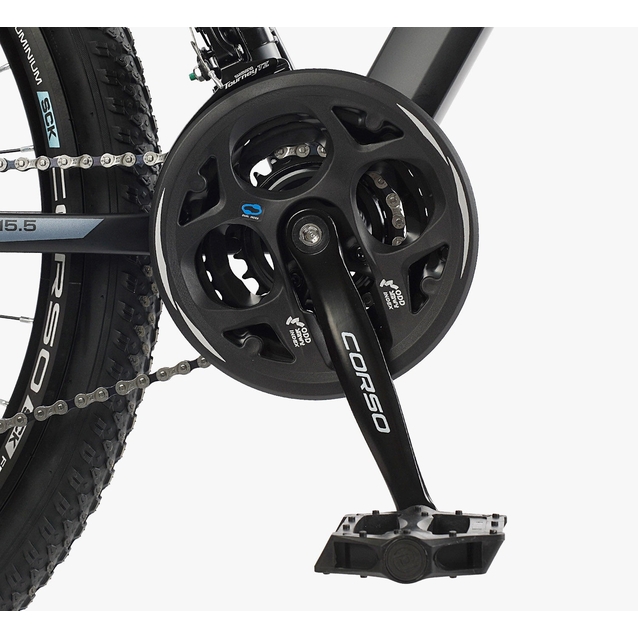 Велосипед 27.5 AL Corso «LEGEND» LG-27812 алюміній 15,5", (к-т SHIMANO) графітово-блакитний фото westvelo.com